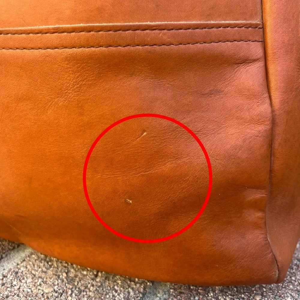 Rare Vintage LL Bean 70s Leather Carryall Bag Tote - Picture 8 of 14